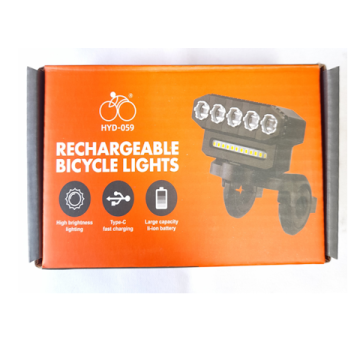 Barra de 5+12 leds blanco recargable para bicicleta