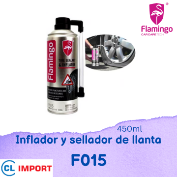 Inflador y sellador de llanta 450ml Flamingo                                        